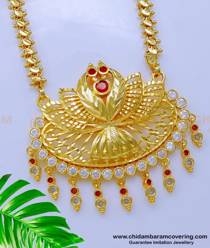 Traditional long chain with pendant deals designs